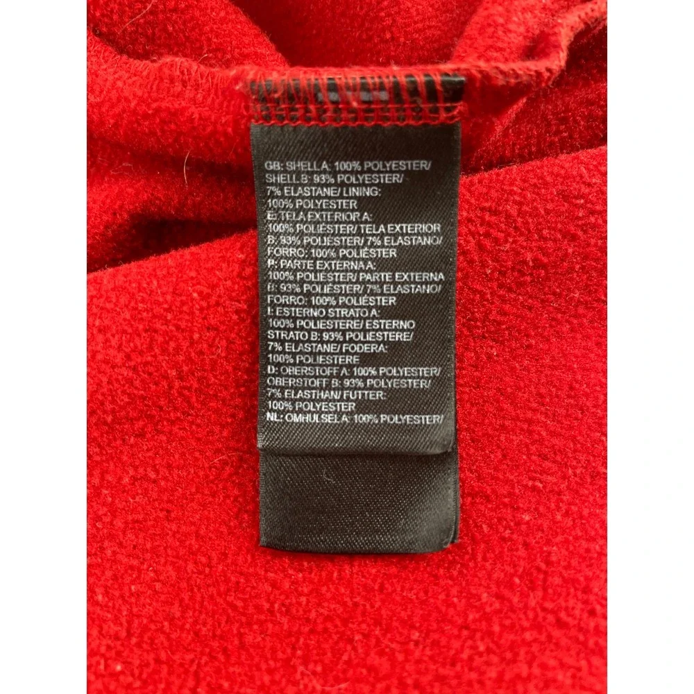 The North Face Quarter Zip Pullover Mens XL Red Grey Fleece Lined Softshell